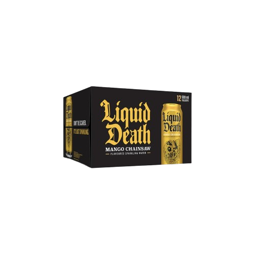 Liquid Death Mango Chainsaw Case